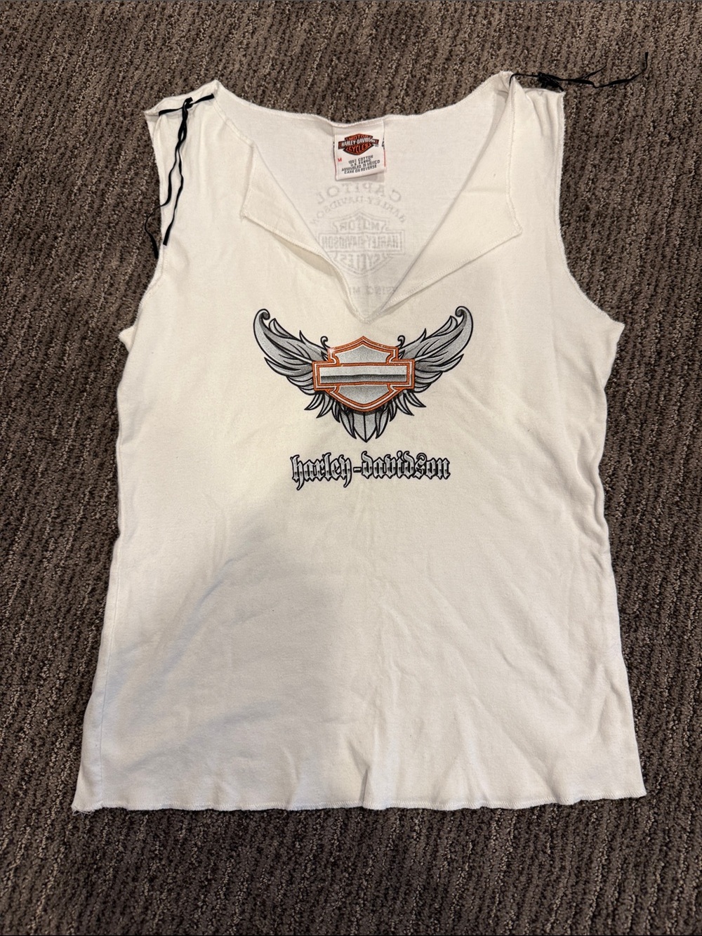 Harley-Davidson White Tank with Winged Bar & Shield Logo